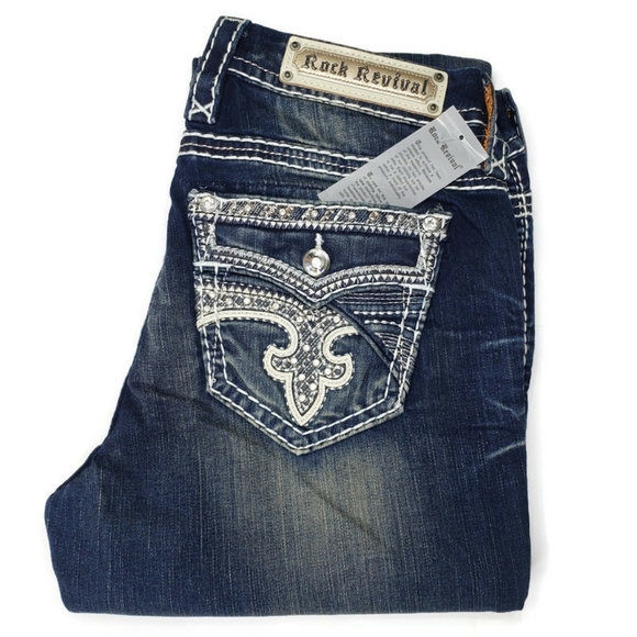 New, MSRP $169, Rock Revival Jeans, Glade Easy Boo - Picture 2 of 4